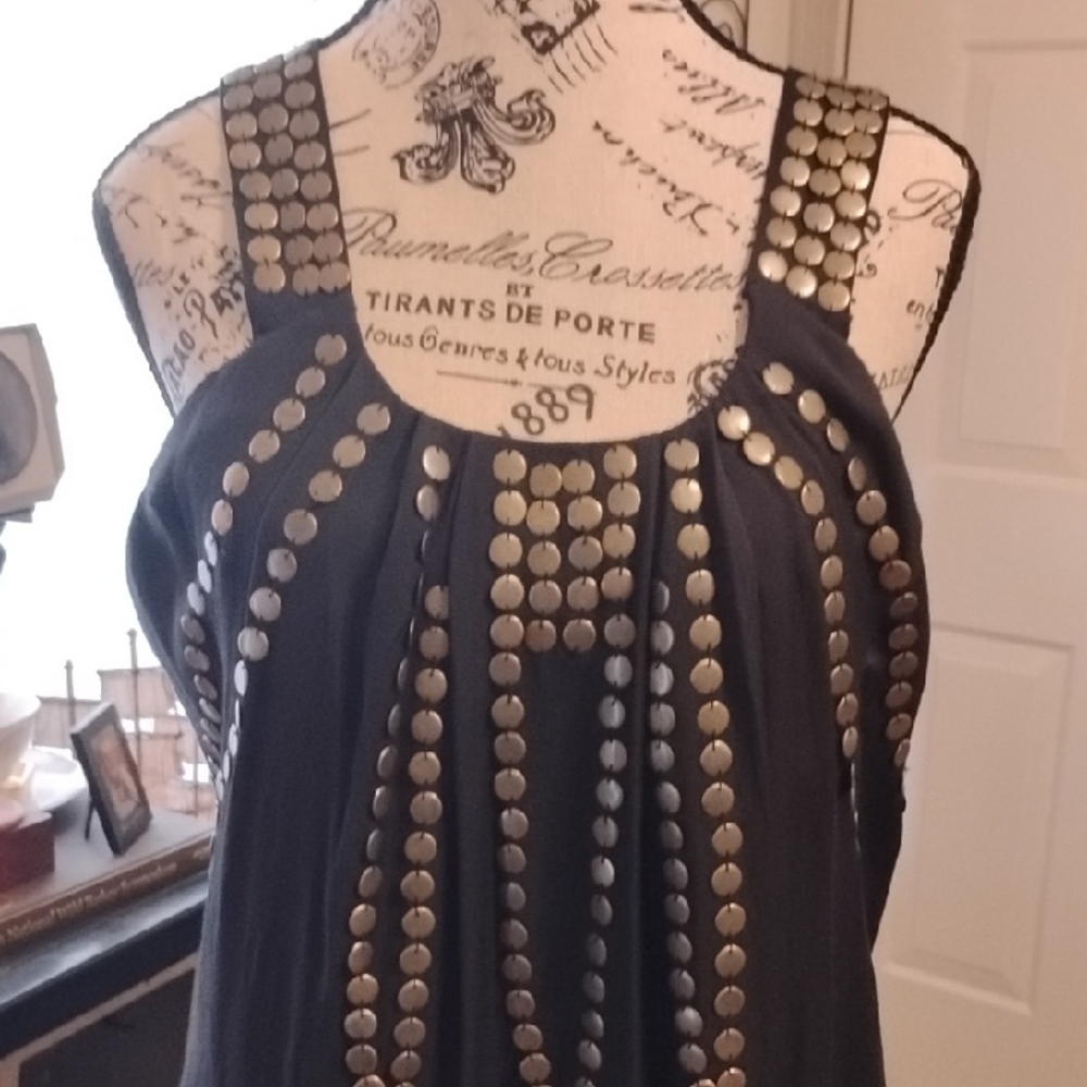 Signature Black and Gold Embellished Mini Dress
